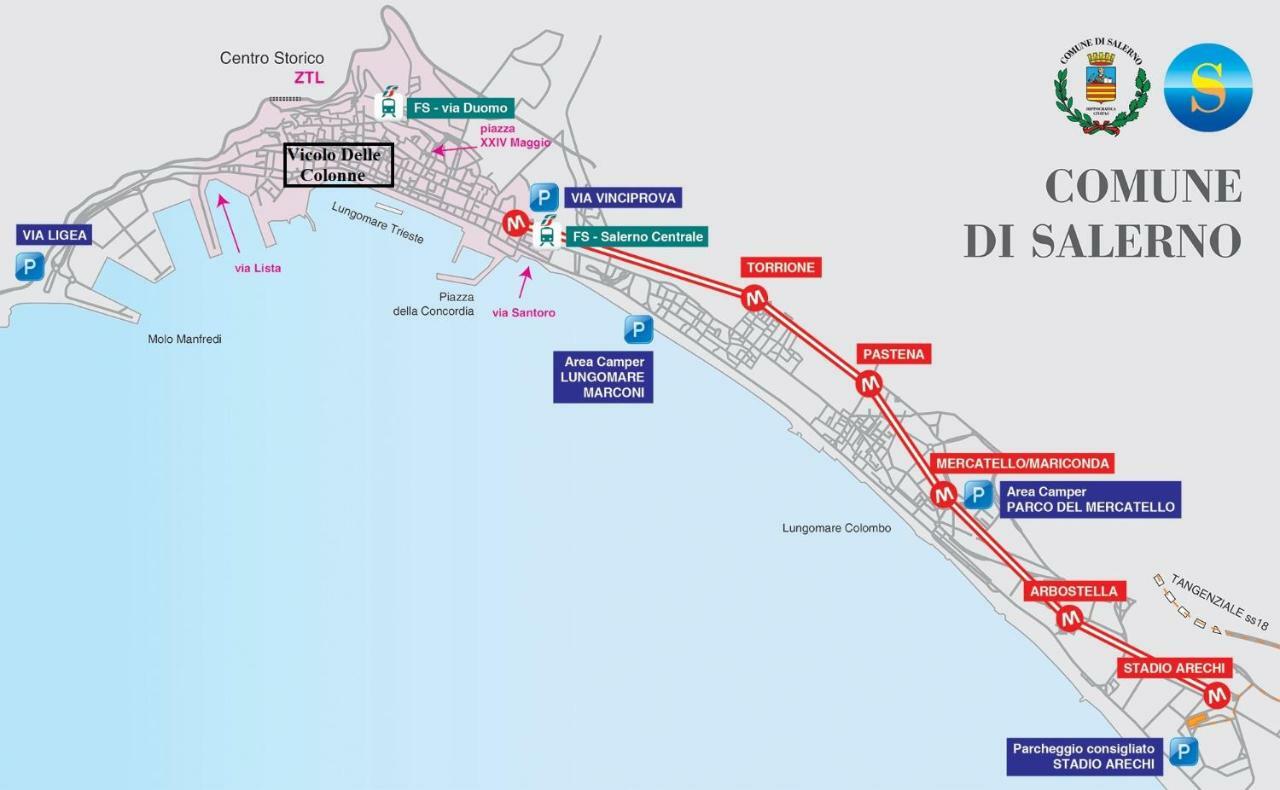 Casa Vacanza "Al Vicolo Delle Colonne" Salerno Exteriér fotografie